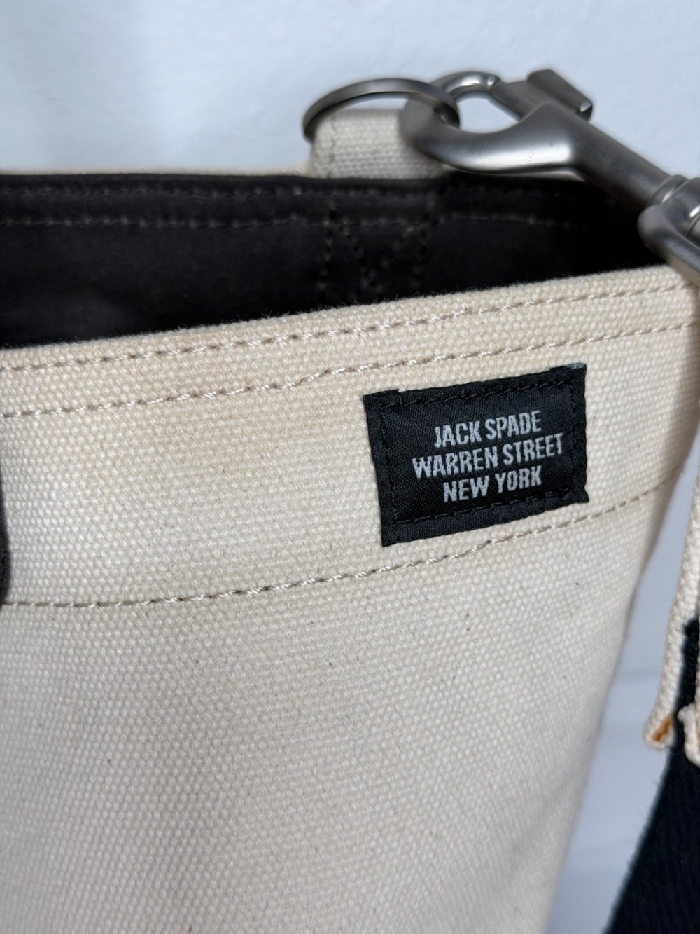Kate Spade Jack Spade Industrial Canvas Coal Bag Travel weekender Tote Zip - Picture 3 of 16